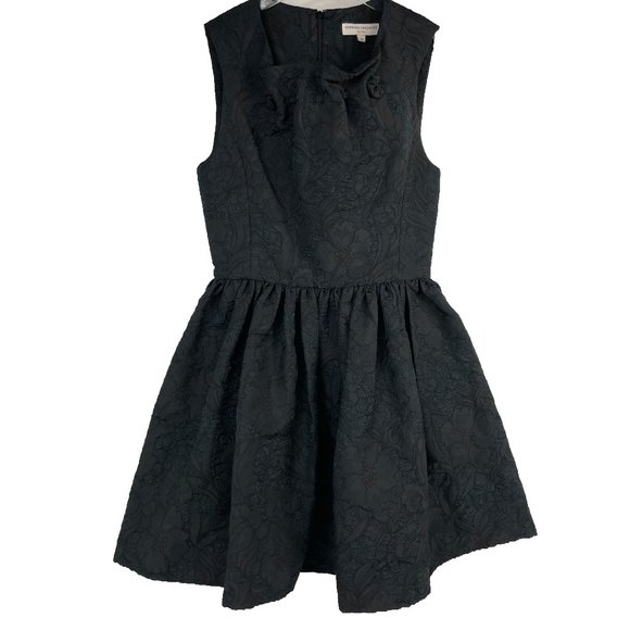 OPENING CEREMONY XS BLACK FLORAL POUF MINI DRESS - Picture 2 of 4